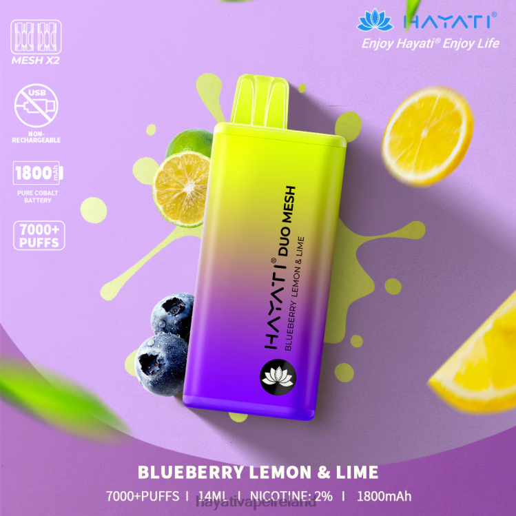 Hayati Vape Review | Hayati Duo Mesh Disposable Blueberry Lemon & Lime FD082165