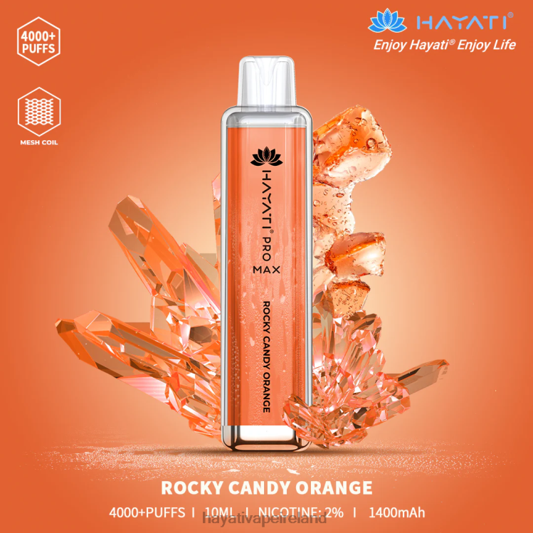 Hayati Flavours Ireland | Hayati Pro Max Disposable Rocky Candy Orange FD082118