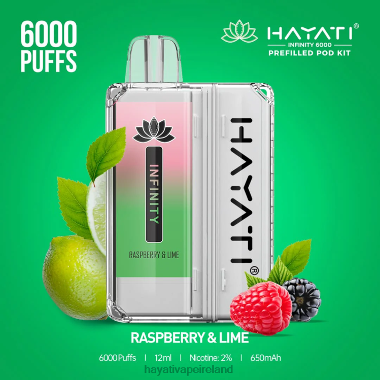 Hayati Price Ireland | Hayati Infinity 6000 Pod Kits Raspberry & Lime FD082157