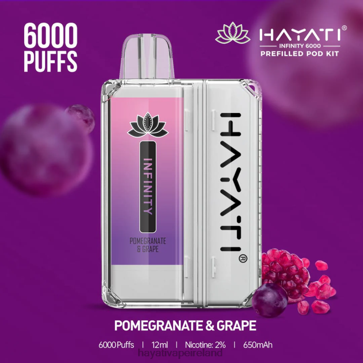 Hayati Vape Price | Hayati Infinity 6000 Pod Kits Pomegranate & Grape FD082156