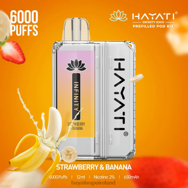 Hayati Vape Shop | Hayati Infinity 6000 Pod Kits Strawberry & Banana FD082159