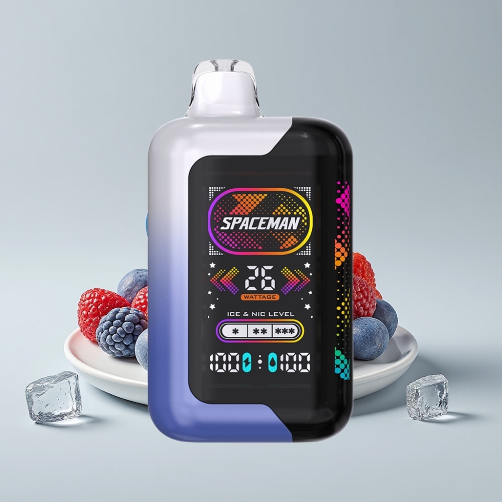 SMOK SPACEMAN SP40000 Zero Nicotine Disposable Vape Blue Razz Ice 1000mAh Rechargeable
